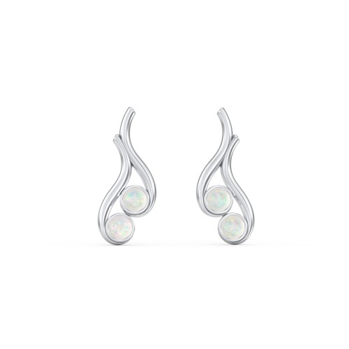 Multi Stone Raindrop Earrings – Sterling Silver with Opal