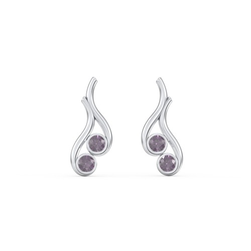 Multi Stone Raindrop Earrings – Sterling Silver with Alexandrite