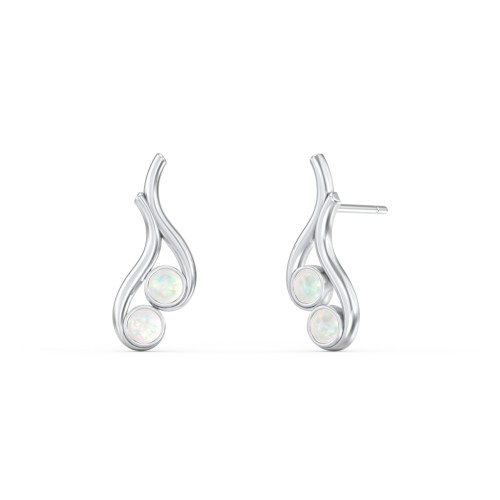Multi Stone Raindrop Earrings – Sterling Silver with Opal