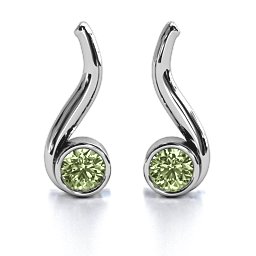 Swirl Drop Earrings in 925 Sterling Silver with Peridot