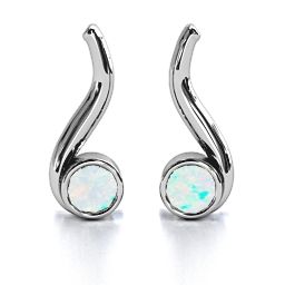 Swirl Drop Earrings in 925 Sterling Silver with Opal