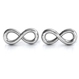 Classic Infinity Earrings in 925 Sterling Silver with Smokey Quartz, Citrine, Emerald, and Red Premium Zirconia