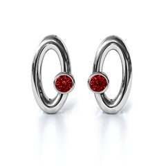 Orbital Stud Earrings – Sterling Silver with Lab Diamond