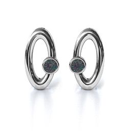 Orbital Stud Earrings in 925 Sterling Silver with Alexandrite