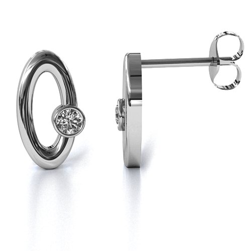 Orbital Stud Earrings – Sterling Silver with Lab Diamond