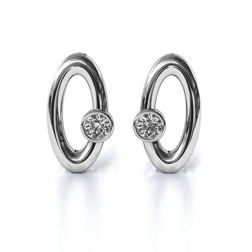 Orbital Stud Earrings – Sterling Silver with Lab Diamond