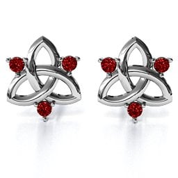 Triple Stone Celtic Knot Earrings