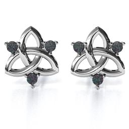 Triple Stone Celtic Knot Earrings