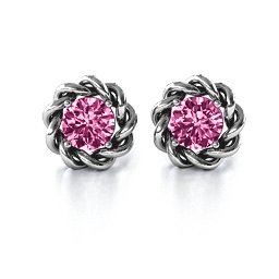 Twisted Stud Solitaire Earrings