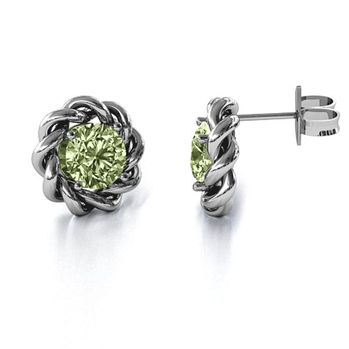 Twisted Stud Solitaire Earrings