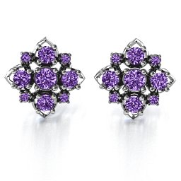 Glittering Multi Stone Earrings