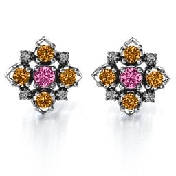 Glittering Multi Stone Earrings