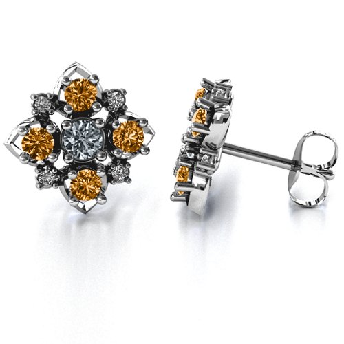 Glittering Multi Stone Earrings