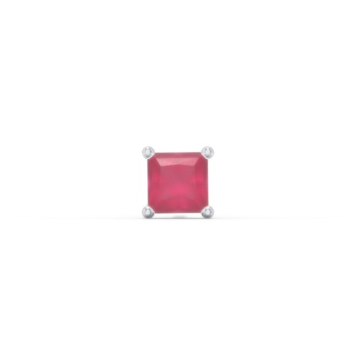 Princess Cut Birthstone Single Stud