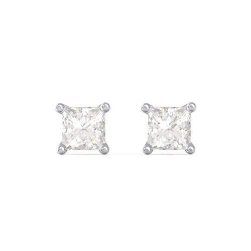 Princess Cut Stud Earrings