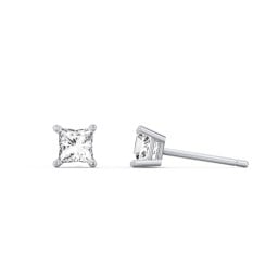 Princess Cut Birthstone Stud Earrings