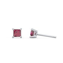 Princess Cut Birthstone Stud Earrings