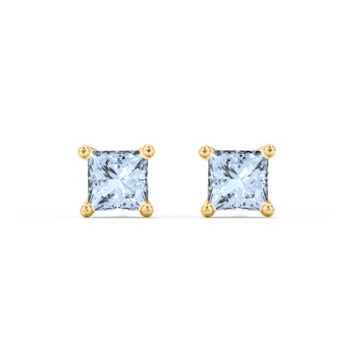 Princess Cut Stud Earrings