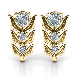 Be-leaves in Nature Earrings in 9K Solid Yellow Gold