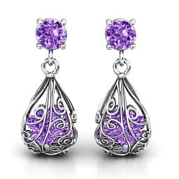 Elegant Drop Caged Earrings