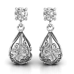 Elegant Drop Caged Earrings