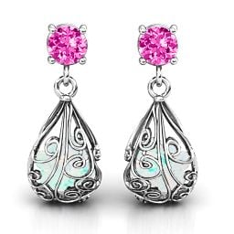 Elegant Drop Caged Earrings