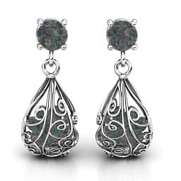 Elegant Drop Caged Earrings