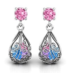 Elegant Drop Caged Earrings