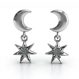 "Lights in the Night" Dangling Earrings in 925 Sterling Silver with Alexandrite