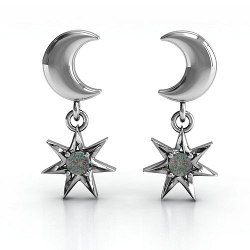 "Lights in the Night" Dangling Earrings – Sterling Silver with Alexandrite