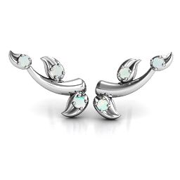 Beyond Be-Leaf Earrings in 925 Sterling Silver with Opal
