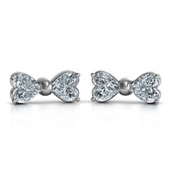 Adorable Bow Earrings – Sterling Silver with Cubic Zirconia