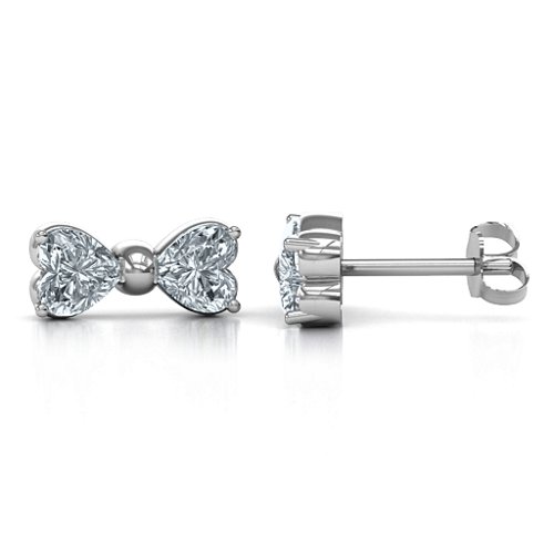 Adorable Bow Earrings – Sterling Silver with Cubic Zirconia