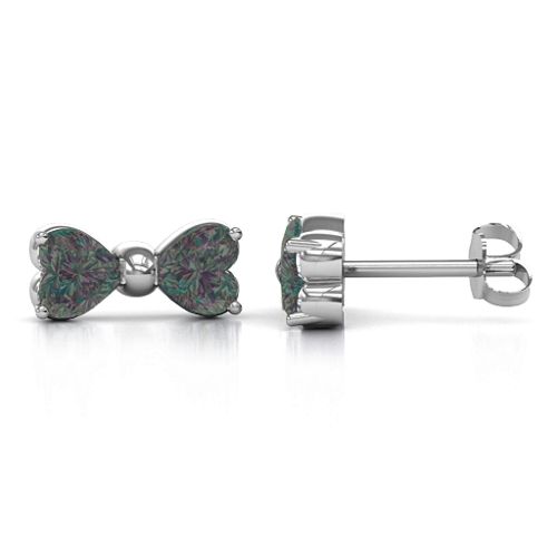 Adorable Bow Earrings – Sterling Silver with Alexandrite