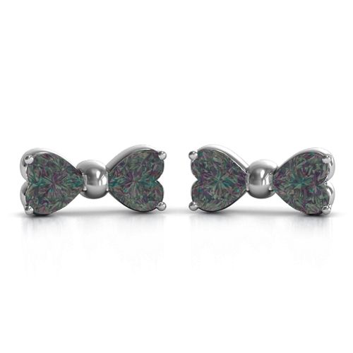 Adorable Bow Earrings – Sterling Silver with Alexandrite
