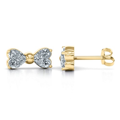 Adorable Bow Earrings – 9kt Yellow Gold with Cubic Zirconia
