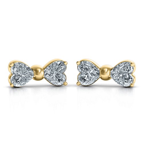 Adorable Bow Earrings – 9kt Yellow Gold with Cubic Zirconia