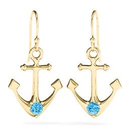 Gemstone Anchor Earrings