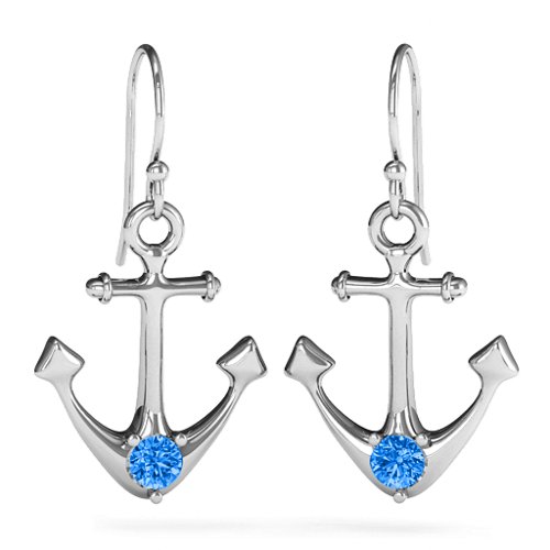 Gemstone Anchor Earrings