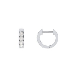 Personalised Gemstone Huggie Earrings in 925 Sterling Silver with Cubic Zirconia