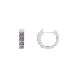 Personalised Gemstone Huggie Earrings in 925 Sterling Silver with Alexandrite
