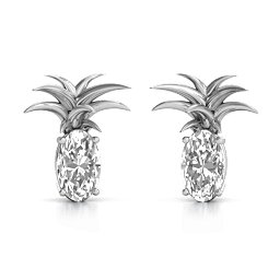 Oval Stone Pineapple Earrings