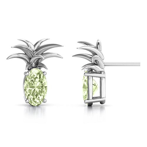 Oval Stone Pineapple Earrings