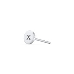 Engravable Round Disc Single Stud – Sterling Silver
