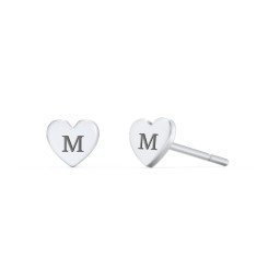 Heart Shape Stud Earrings in 925 Sterling Silver