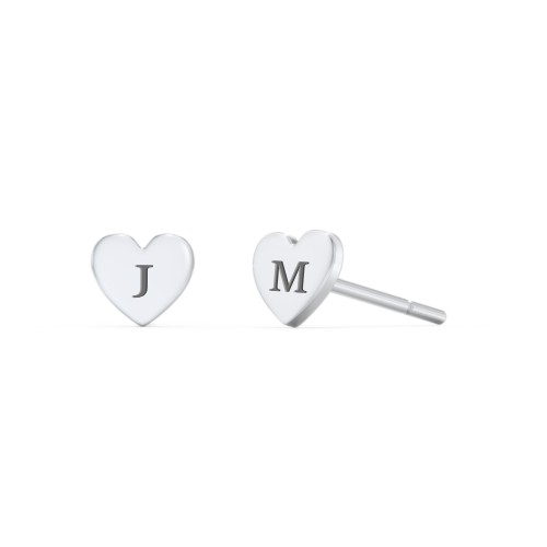 Heart Shape Stud Earrings – Sterling Silver
