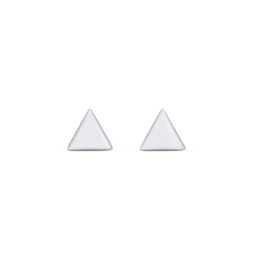 Triangle Shape Stud Earrings – Sterling Silver