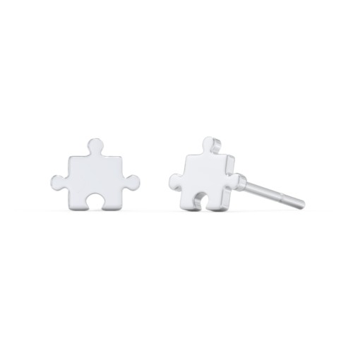Jigsaw Puzzle Shape Stud Earrings – Sterling Silver