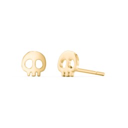 Skull Stud Earrings in 9K Solid Yellow Gold
