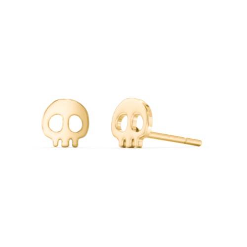 Skull Stud Earrings – 9kt Yellow Gold